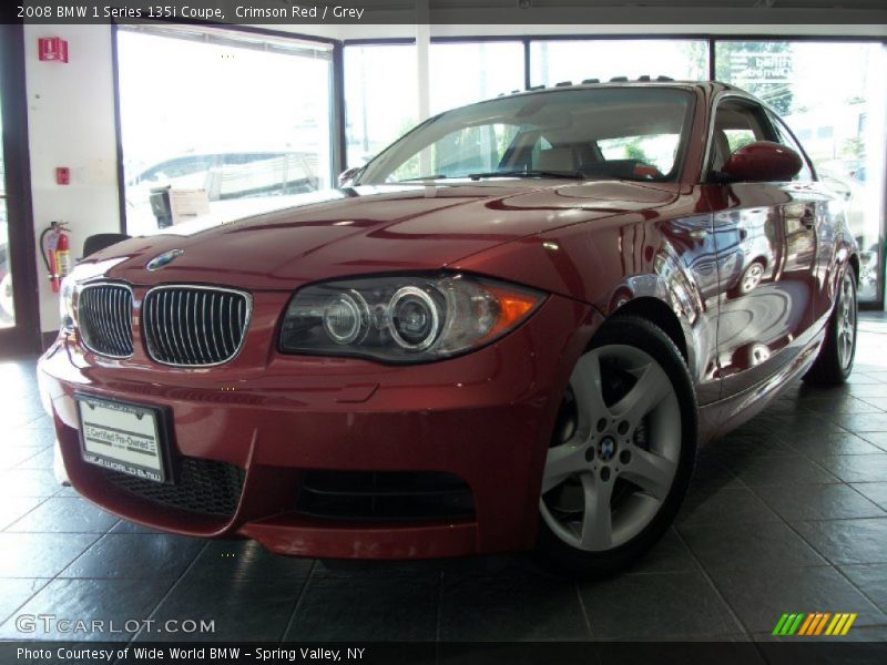 Crimson Red / Grey 2008 BMW 1 Series 135i Coupe