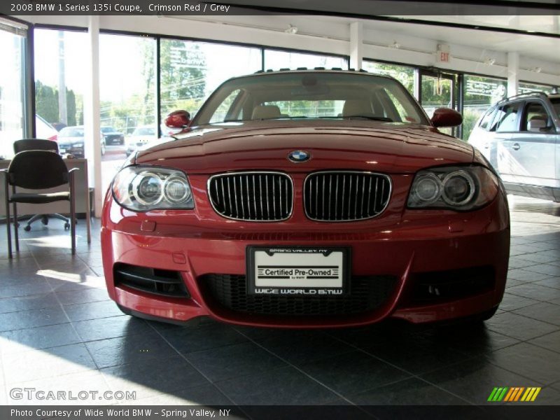 Crimson Red / Grey 2008 BMW 1 Series 135i Coupe