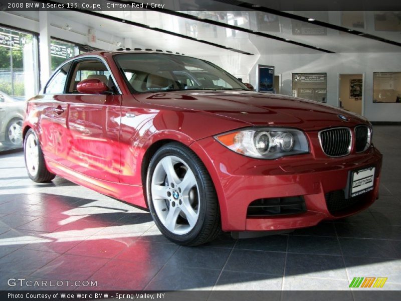 Crimson Red / Grey 2008 BMW 1 Series 135i Coupe