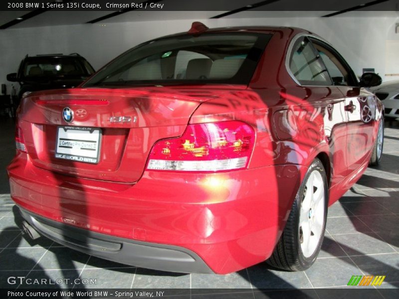 Crimson Red / Grey 2008 BMW 1 Series 135i Coupe