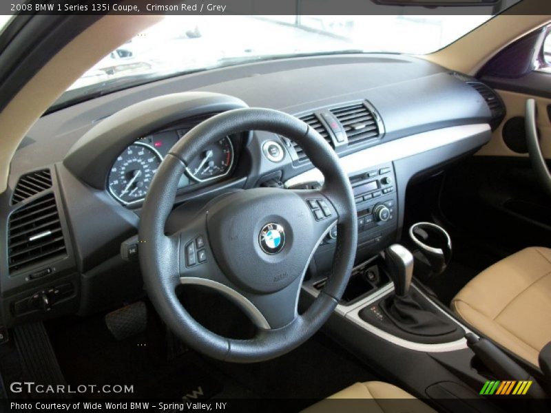 Crimson Red / Grey 2008 BMW 1 Series 135i Coupe