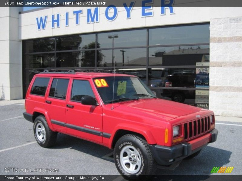 Flame Red / Agate Black 2000 Jeep Cherokee Sport 4x4