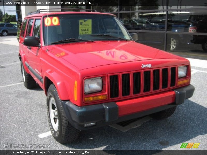 Flame Red / Agate Black 2000 Jeep Cherokee Sport 4x4