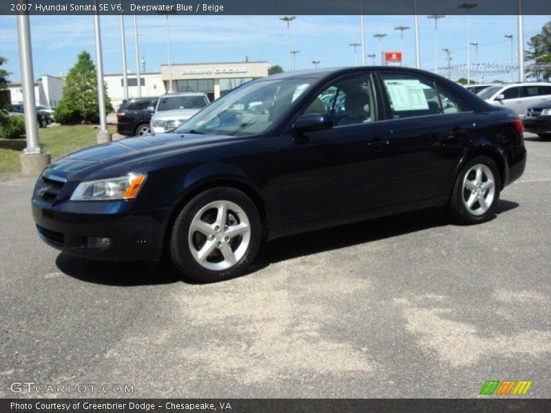 Deepwater Blue / Beige 2007 Hyundai Sonata SE V6