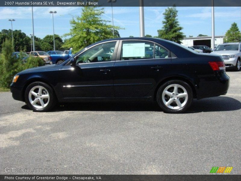 Deepwater Blue / Beige 2007 Hyundai Sonata SE V6