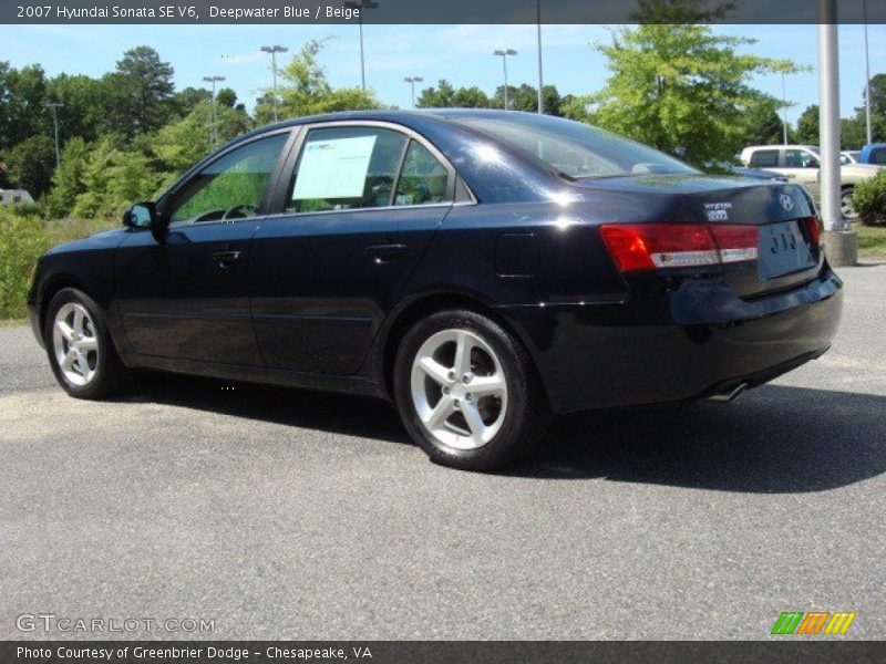 Deepwater Blue / Beige 2007 Hyundai Sonata SE V6