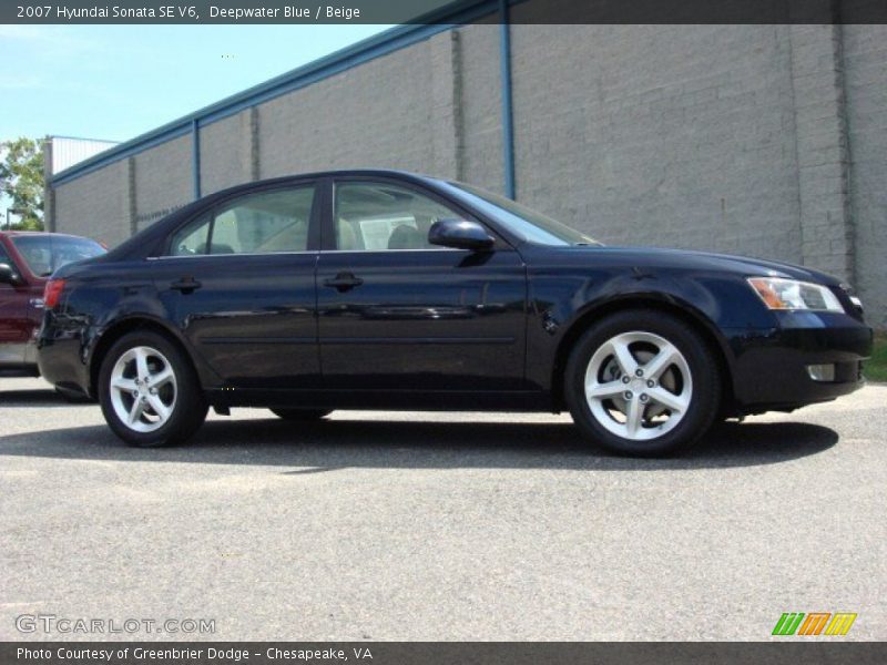 Deepwater Blue / Beige 2007 Hyundai Sonata SE V6