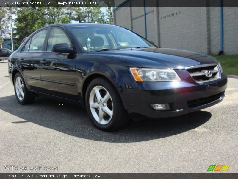 Deepwater Blue / Beige 2007 Hyundai Sonata SE V6