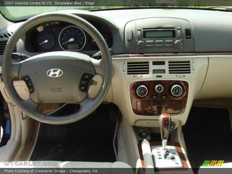 Deepwater Blue / Beige 2007 Hyundai Sonata SE V6