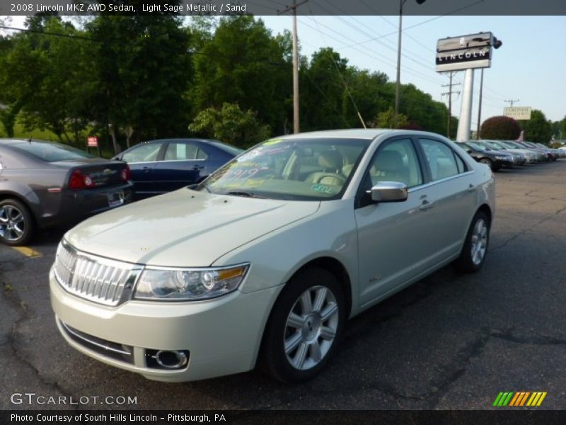 Light Sage Metallic / Sand 2008 Lincoln MKZ AWD Sedan