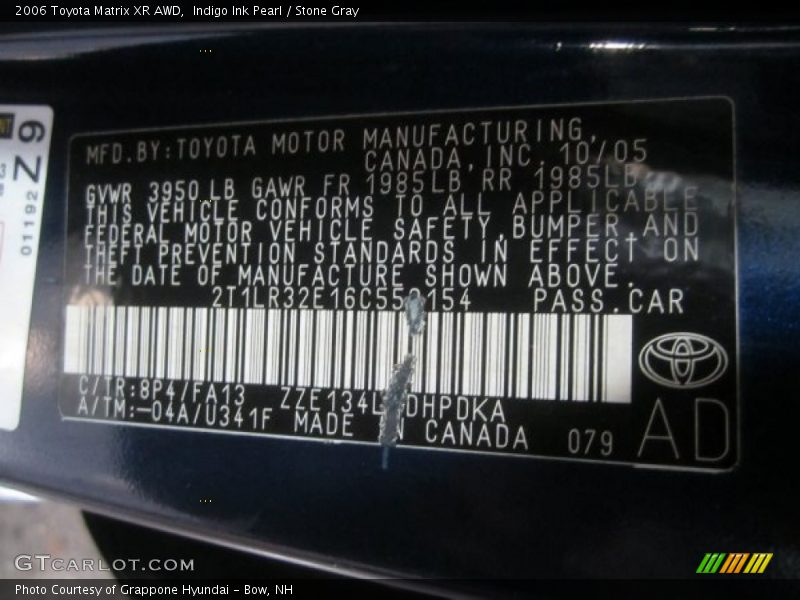 Indigo Ink Pearl / Stone Gray 2006 Toyota Matrix XR AWD