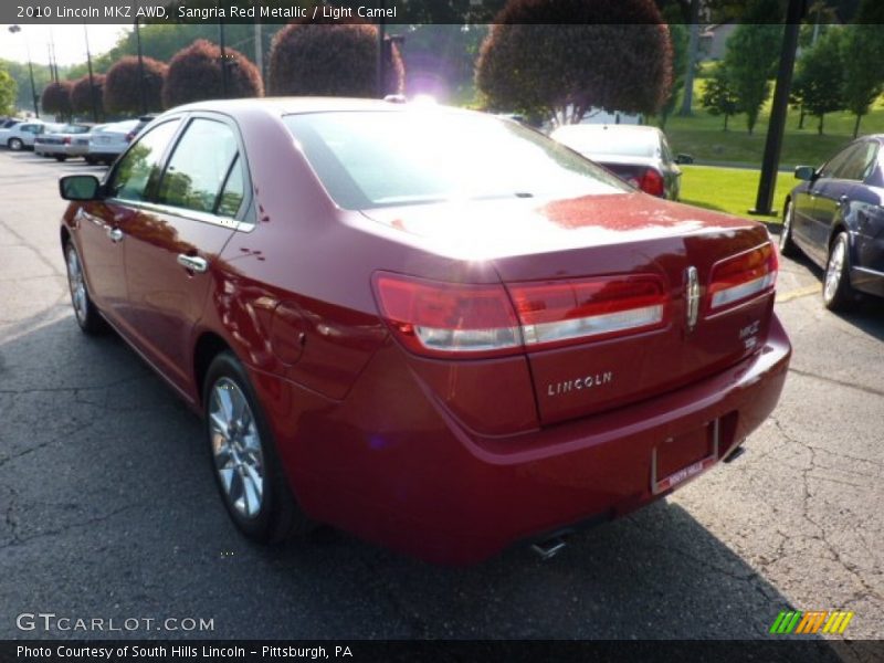 Sangria Red Metallic / Light Camel 2010 Lincoln MKZ AWD