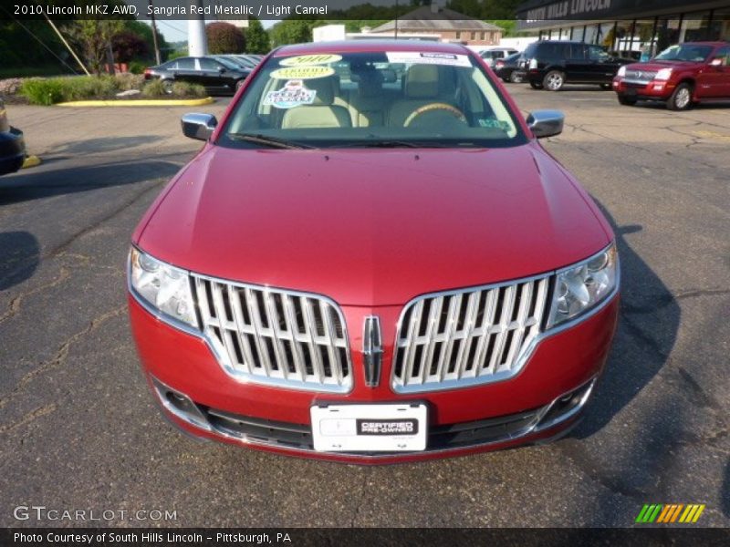 Sangria Red Metallic / Light Camel 2010 Lincoln MKZ AWD