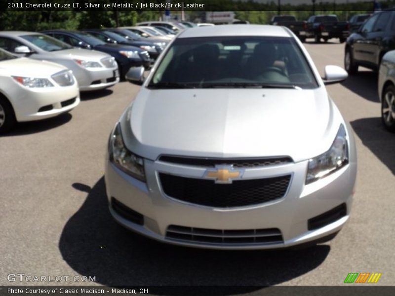 Silver Ice Metallic / Jet Black/Brick Leather 2011 Chevrolet Cruze LT