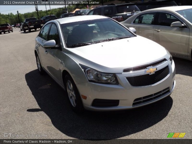 Silver Ice Metallic / Jet Black/Brick Leather 2011 Chevrolet Cruze LT