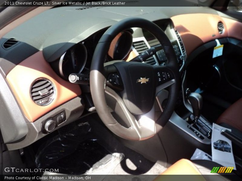 Silver Ice Metallic / Jet Black/Brick Leather 2011 Chevrolet Cruze LT