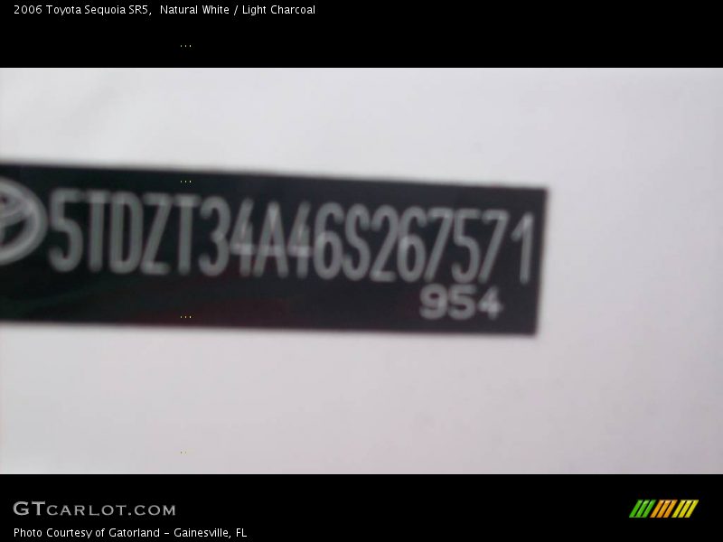 Natural White / Light Charcoal 2006 Toyota Sequoia SR5