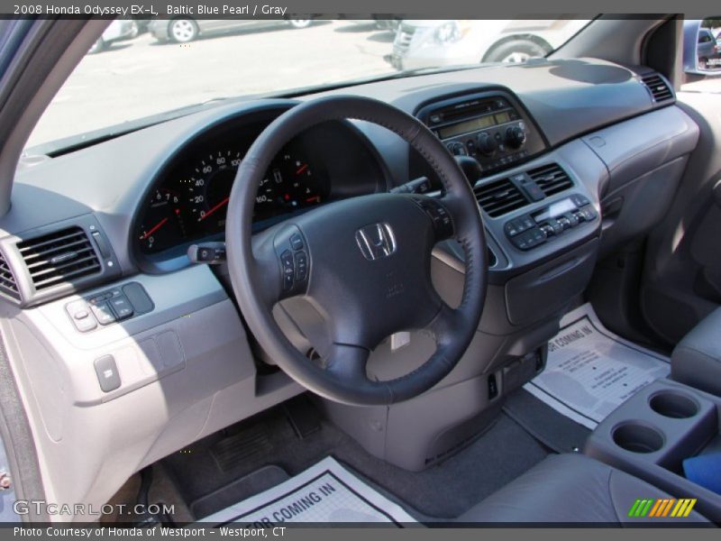 Baltic Blue Pearl / Gray 2008 Honda Odyssey EX-L