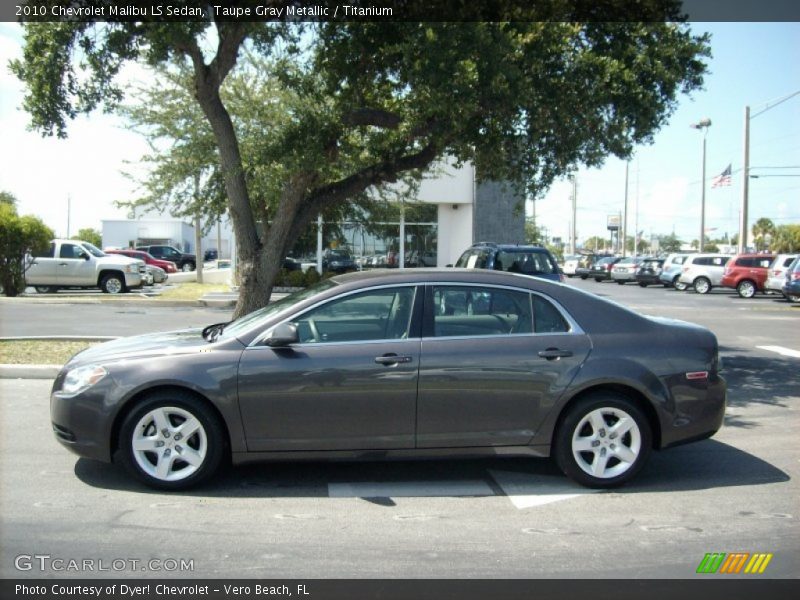Taupe Gray Metallic / Titanium 2010 Chevrolet Malibu LS Sedan