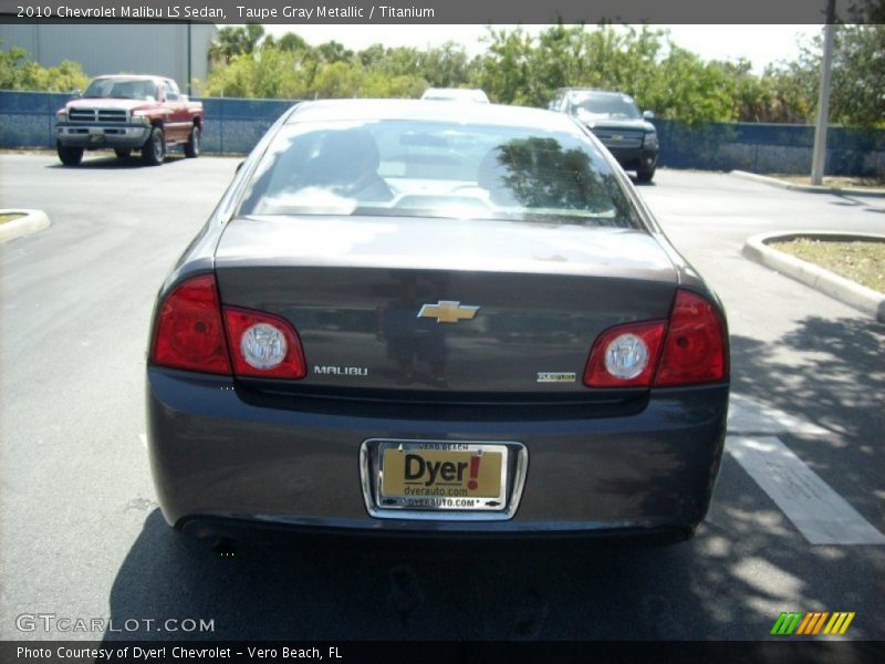 Taupe Gray Metallic / Titanium 2010 Chevrolet Malibu LS Sedan