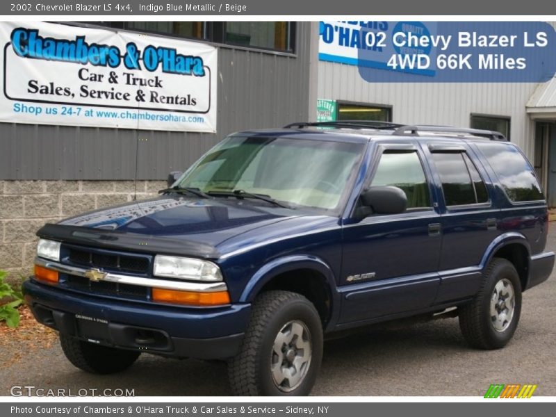 Indigo Blue Metallic / Beige 2002 Chevrolet Blazer LS 4x4