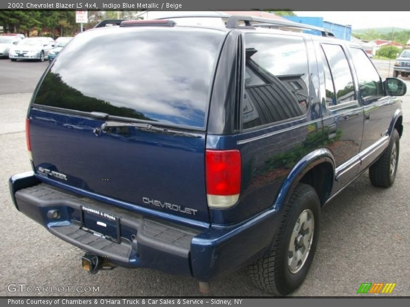 Indigo Blue Metallic / Beige 2002 Chevrolet Blazer LS 4x4