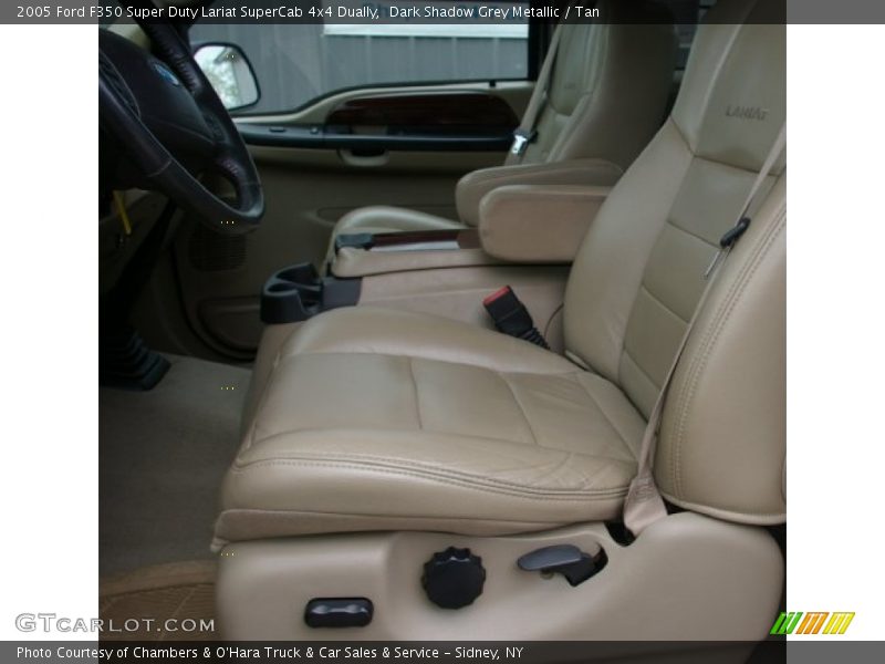 Dark Shadow Grey Metallic / Tan 2005 Ford F350 Super Duty Lariat SuperCab 4x4 Dually