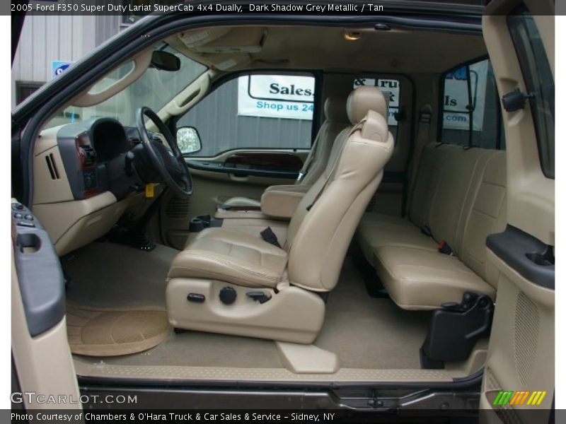 Dark Shadow Grey Metallic / Tan 2005 Ford F350 Super Duty Lariat SuperCab 4x4 Dually