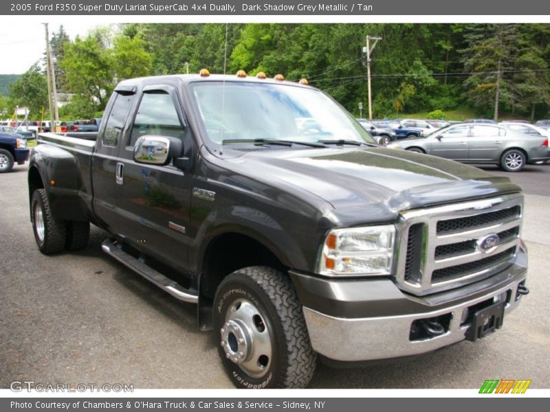 Dark Shadow Grey Metallic / Tan 2005 Ford F350 Super Duty Lariat SuperCab 4x4 Dually