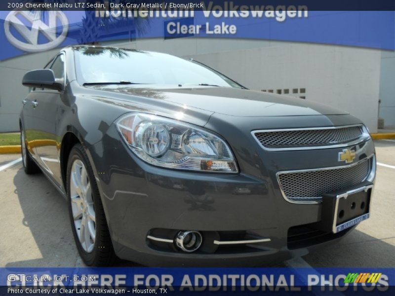 Dark Gray Metallic / Ebony/Brick 2009 Chevrolet Malibu LTZ Sedan