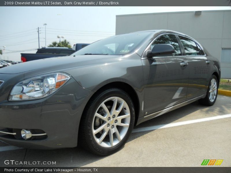 Dark Gray Metallic / Ebony/Brick 2009 Chevrolet Malibu LTZ Sedan