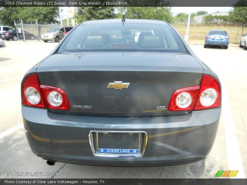 Dark Gray Metallic / Ebony/Brick 2009 Chevrolet Malibu LTZ Sedan