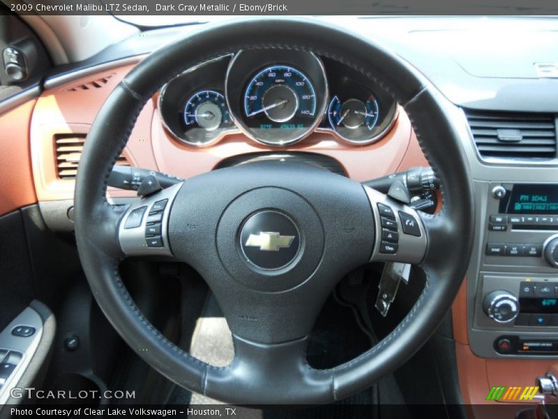 Dark Gray Metallic / Ebony/Brick 2009 Chevrolet Malibu LTZ Sedan