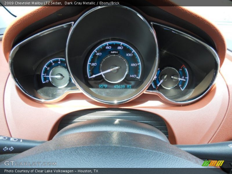 Dark Gray Metallic / Ebony/Brick 2009 Chevrolet Malibu LTZ Sedan