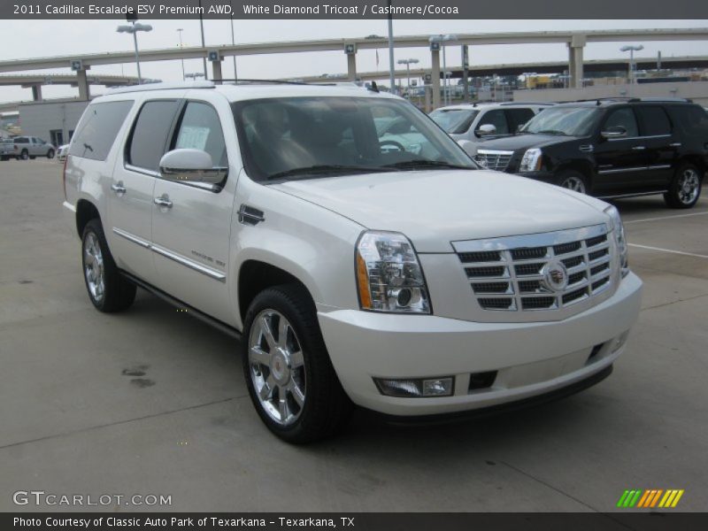 White Diamond Tricoat / Cashmere/Cocoa 2011 Cadillac Escalade ESV Premium AWD