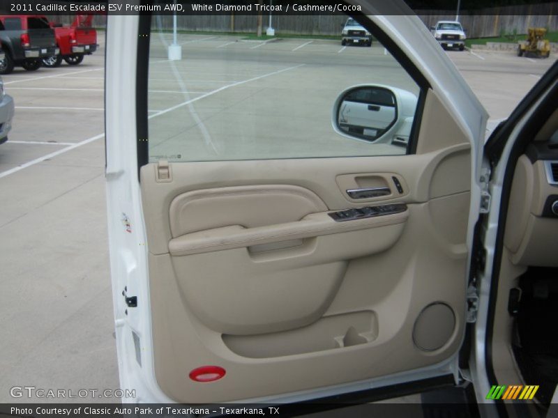 White Diamond Tricoat / Cashmere/Cocoa 2011 Cadillac Escalade ESV Premium AWD