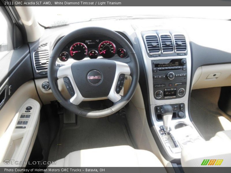 White Diamond Tintcoat / Light Titanium 2011 GMC Acadia SLT AWD