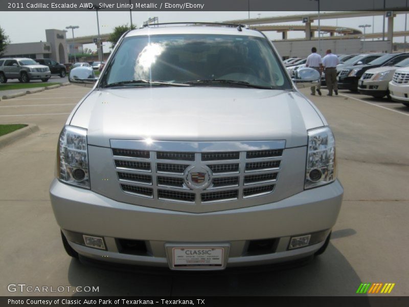 Silver Lining Metallic / Ebony/Ebony 2011 Cadillac Escalade AWD
