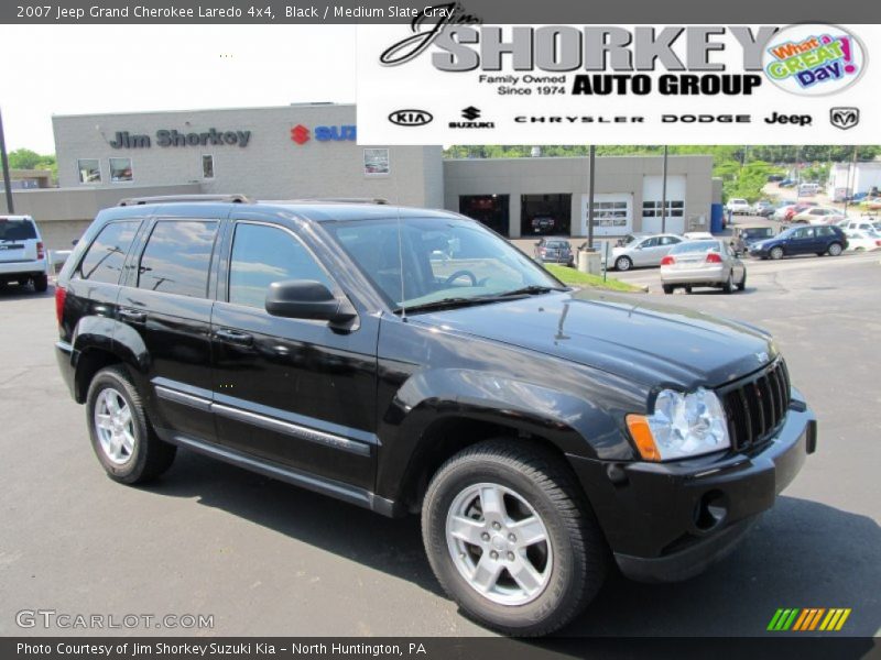 Black / Medium Slate Gray 2007 Jeep Grand Cherokee Laredo 4x4