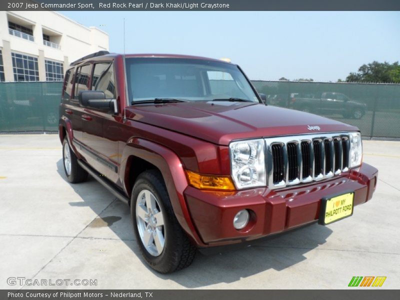 Red Rock Pearl / Dark Khaki/Light Graystone 2007 Jeep Commander Sport