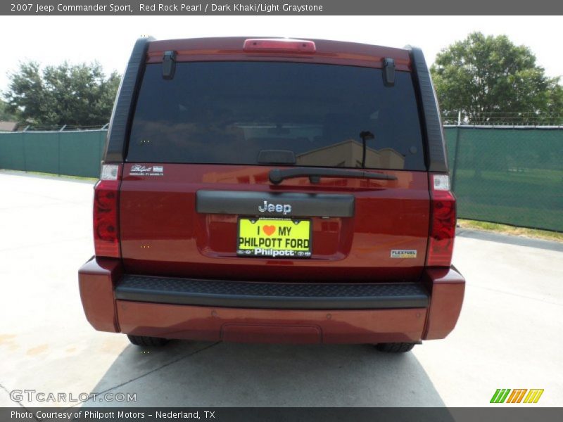 Red Rock Pearl / Dark Khaki/Light Graystone 2007 Jeep Commander Sport