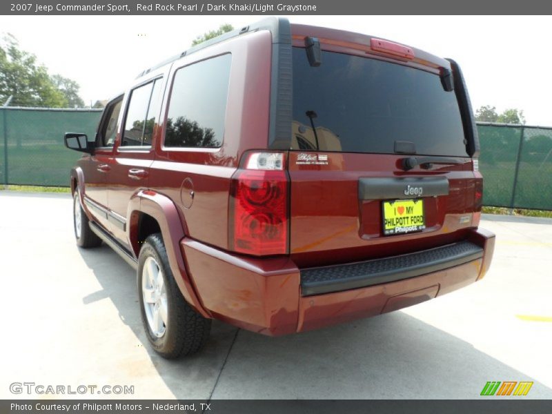 Red Rock Pearl / Dark Khaki/Light Graystone 2007 Jeep Commander Sport