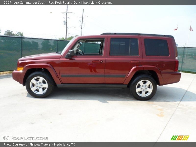 Red Rock Pearl / Dark Khaki/Light Graystone 2007 Jeep Commander Sport