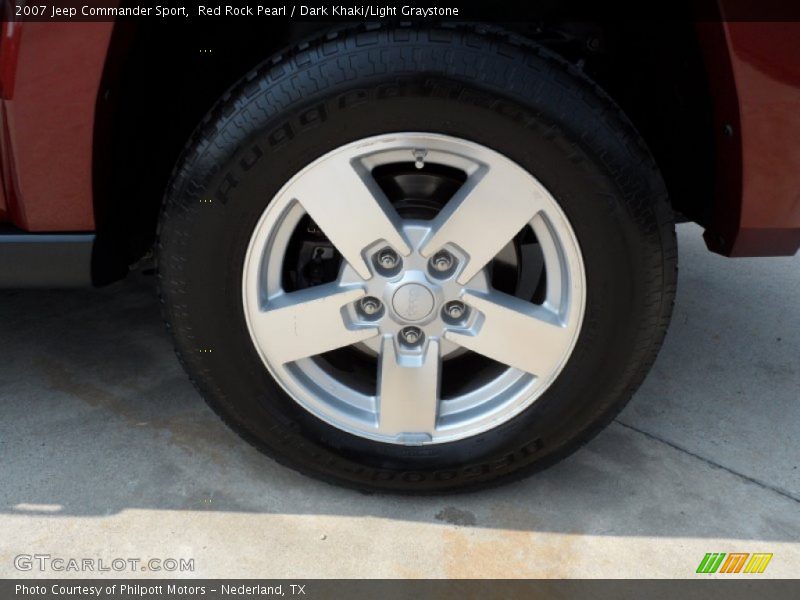 Red Rock Pearl / Dark Khaki/Light Graystone 2007 Jeep Commander Sport