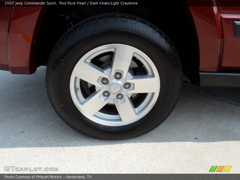 Red Rock Pearl / Dark Khaki/Light Graystone 2007 Jeep Commander Sport