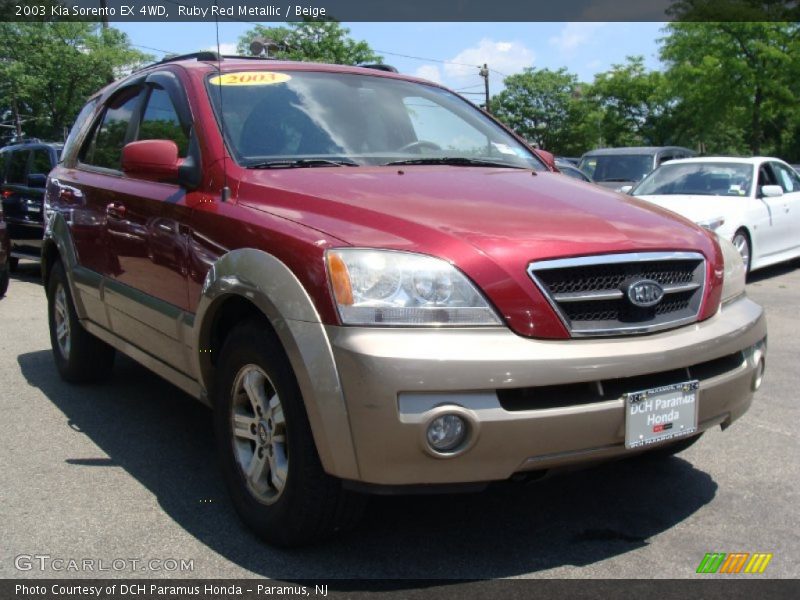 Ruby Red Metallic / Beige 2003 Kia Sorento EX 4WD