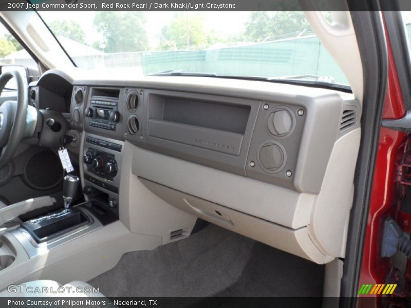 Red Rock Pearl / Dark Khaki/Light Graystone 2007 Jeep Commander Sport