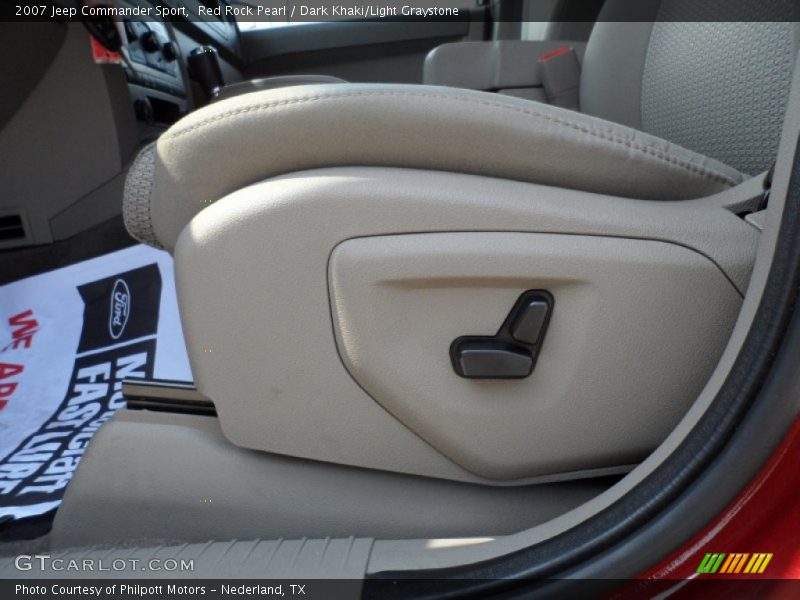 Red Rock Pearl / Dark Khaki/Light Graystone 2007 Jeep Commander Sport