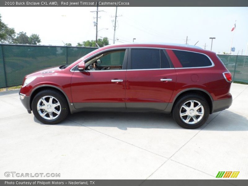 Red Jewel Tintcoat / Cashmere/Cocoa 2010 Buick Enclave CXL AWD