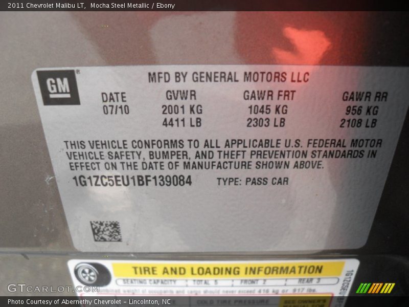 Mocha Steel Metallic / Ebony 2011 Chevrolet Malibu LT